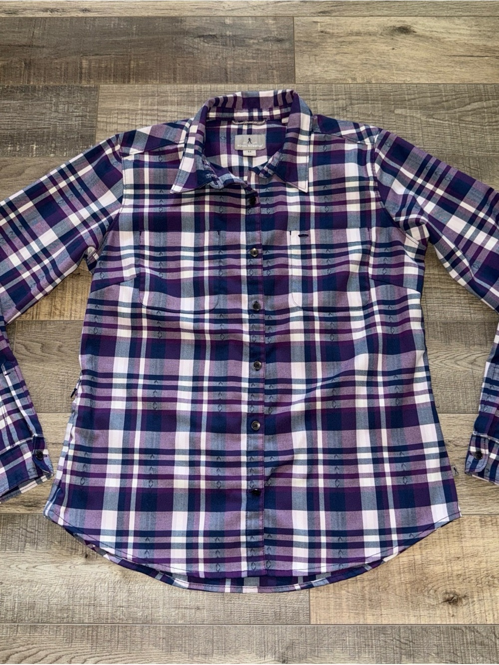 Royal Robbins women’s Purple Plaid Button-Down Shirt